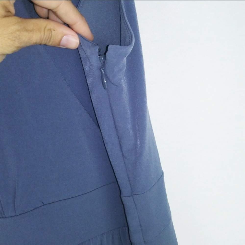 Banana Republic Blue Gray Faux Wrap Halter Dress 0 - Picture 5 of 7